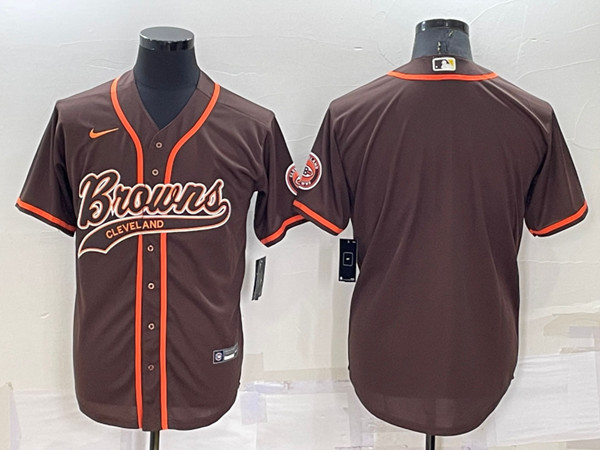 Men's Cleveland Browns Blank Brown Stitched Jersey